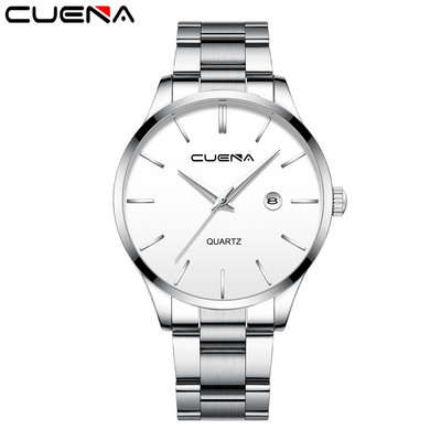 891 pristatymas Madingas vyriškas laikrodis kvarcinis klasikinis juodas rankinis laikrodis plieninis diržas Prabangus kalendorius verslo laikrodis Herren Uhren dovana