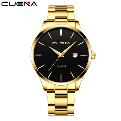 891 pristatymas Madingas vyriškas laikrodis kvarcinis klasikinis juodas rankinis laikrodis plieninis diržas Prabangus kalendorius verslo laikrodis Herren Uhren dovana