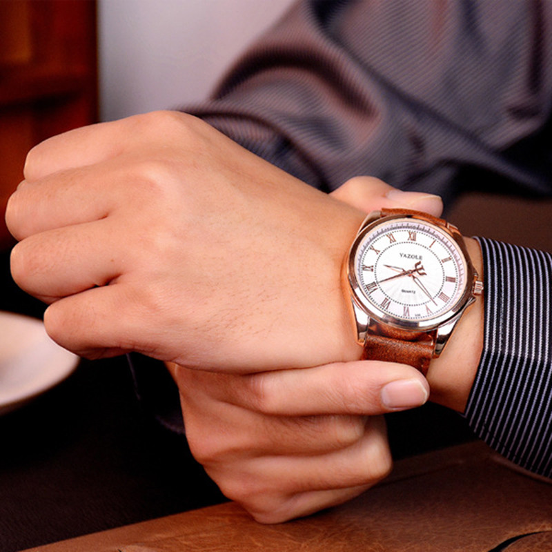 YAZOLE Poslovni sat Muški vrhunski brend Luksuzni kvarcni ručni satovi Klasični modni kožni muški ručni sat Reloj Hombre