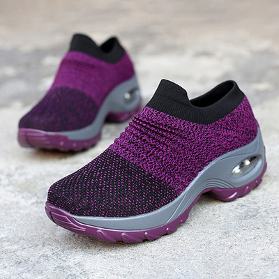 Дамски маратонки Модни дишащи мрежести ежедневни обувки Маратонки на платформа Дамски вулканизирани обувки Walking Zapatillas Mujer