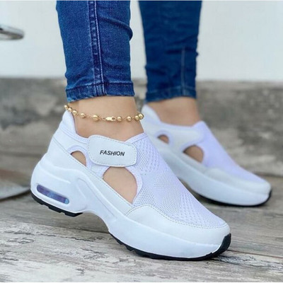 New Women Sneakers Solid Color Platform Thick Bottom Ladies Flats Breathable Vulcanized Shoes Casual Female Sports Shoes 2021