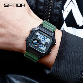 Ανδρικό αθλητικό ρολόι SANDA 50M αδιάβροχη στρατιωτική εξωτερική οθόνη ψαρέματος Ρολόι Ανδρικά ρολόγια Digital Reloj Hombre Luxury Fashion
