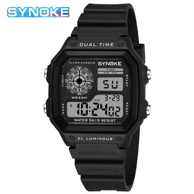 SANDA vyriškas sportinis laikrodis 50M vandeniui atsparus karinis lauko žvejybos ekranas Laikrodis Vyriški laikrodžiai Skaitmeniniai Reloj Hombre Prabangios mados