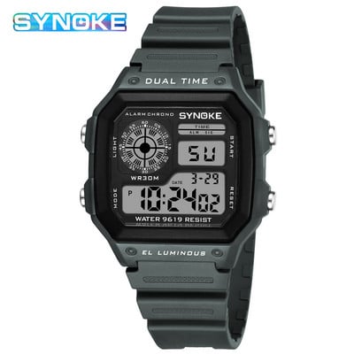 SANDA vyriškas sportinis laikrodis 50M vandeniui atsparus karinis lauko žvejybos ekranas Laikrodis Vyriški laikrodžiai Skaitmeniniai Reloj Hombre Prabangios mados