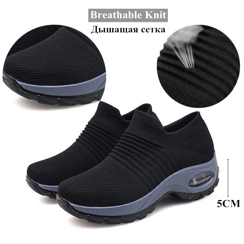 LIN KING Moteriški laisvalaikio sportiniai batai dideliems dydžiams neslystantys sportbačiai slydimo bateliai Patogūs aukštį padidinantys sūpynės batai