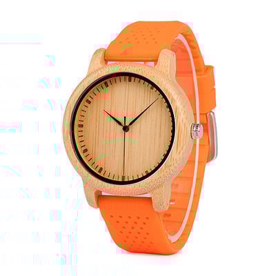 BOBO BIRD Causal satovi od bambusa za muškarce i žene svijetli silikonski remen montre femme plastique