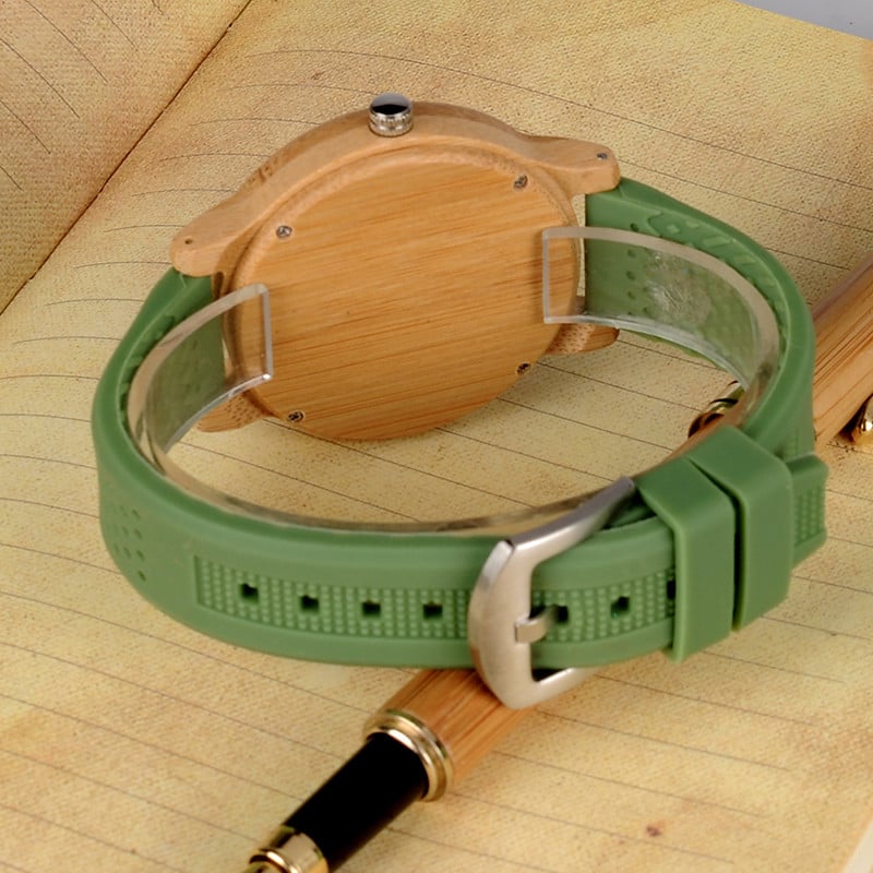 BOBO BIRD Causal satovi od bambusa za muškarce i žene svijetli silikonski remen montre femme plastique