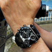 Oulm 9315 trijų laiko zonų laikrodžiai kasdieniai odiniai klasikiniai vyriški kvarciniai unikalaus dizaino vyriški sportiniai lauko laikrodžiai