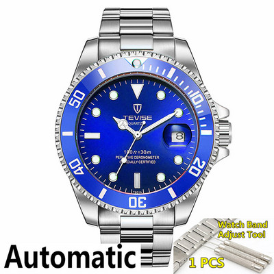 Új híres márka TEVISE automata mechanikus férfi órák Üzleti férfi Stailness acél karóra Luxus karóra férfi Reloj Hombre