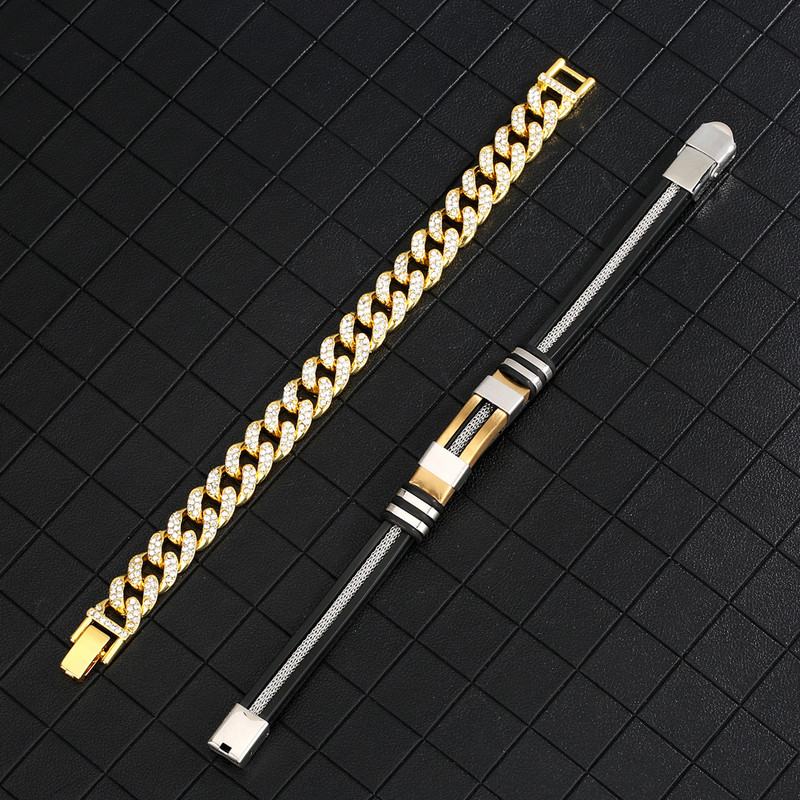 3 vnt. Nauji vyriški laikrodžiai Prabangus juodas kvarcinis vyriškas laikrodis su apyrankių rinkiniu Dovana vaikinui kvadratinio ciferblato dizaino Reloj