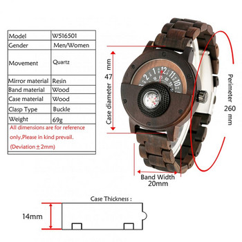 Creative Wood ρολόι Μοναδική πυξίδα Ξύλινα ρολόγια πικάπ Ανδρικό ρολόι ημικύκλιο καντράν Ρολόι χαλαζία Ρολόι ρετρό Ώρα Relogio Masculino