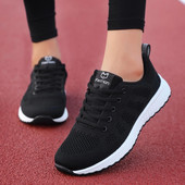 2022 m. Nauji sportbačiai Moteriški batai Plokščia mada Laisvalaikio moteriški batai Moteriški suvarstomi tinkliniai kvėpuojantys moteriški sportbačiai Zapatillas Mujer