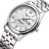 Ceasuri de top de lux pentru bărbați Ceas de mână cu cuarț de afaceri din oțel inoxidabil 30 m rezistent la apă Ceas de săptămână Relogio masculin