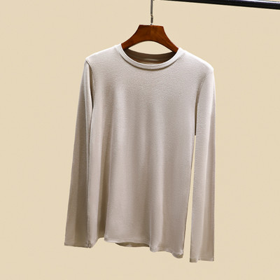 Bluză casual de damă cu mâneci lungi și decolteu O