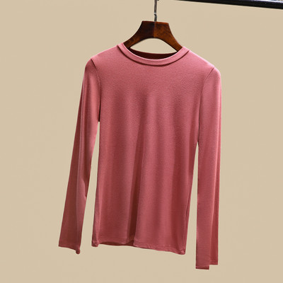 Bluză casual de damă cu mâneci lungi și decolteu O