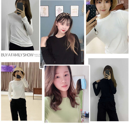 Bluză casual de damă cu mâneci lungi și decolteu O