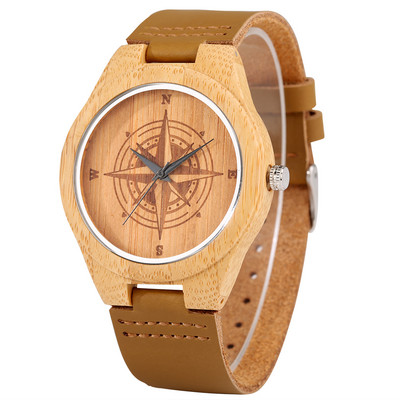 YISUYA Ceas din bambus din lemn natural pentru bărbați, lucrat manual, din lemn, creativo, pentru femei, ceas digital cu cuarț la modă, cadou de Crăciun