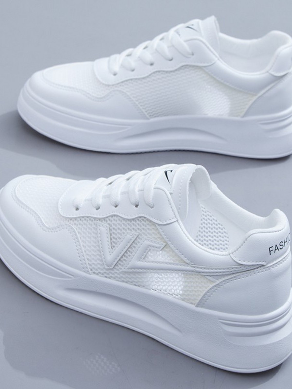Pantofi vulcanizati adidași pantofi de damă de culoare uni pantofi plati pentru femei 2022 plasă sport pentru femei pantofi albi, confortabili, respirabili