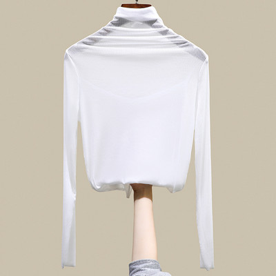 Moderna ženska bluza s visokom polo kragnom