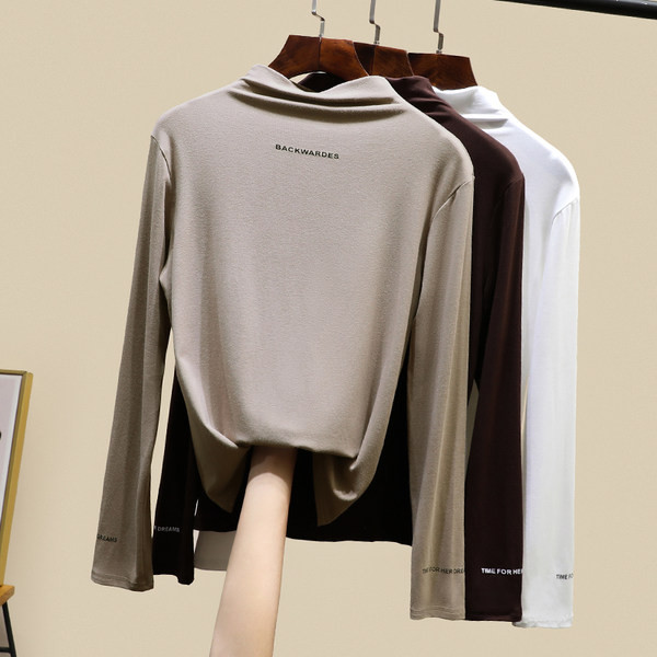 Ženska ležerna bluza s dugim rukavima i visokim ovratnikom