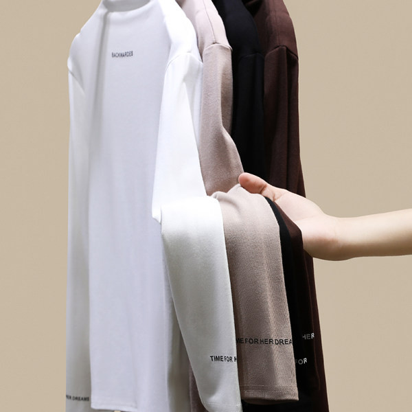 Ženska ležerna bluza s dugim rukavima i visokim ovratnikom