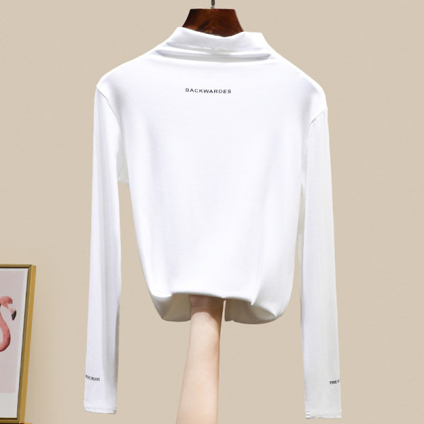 Ženska ležerna bluza s dugim rukavima i visokim ovratnikom