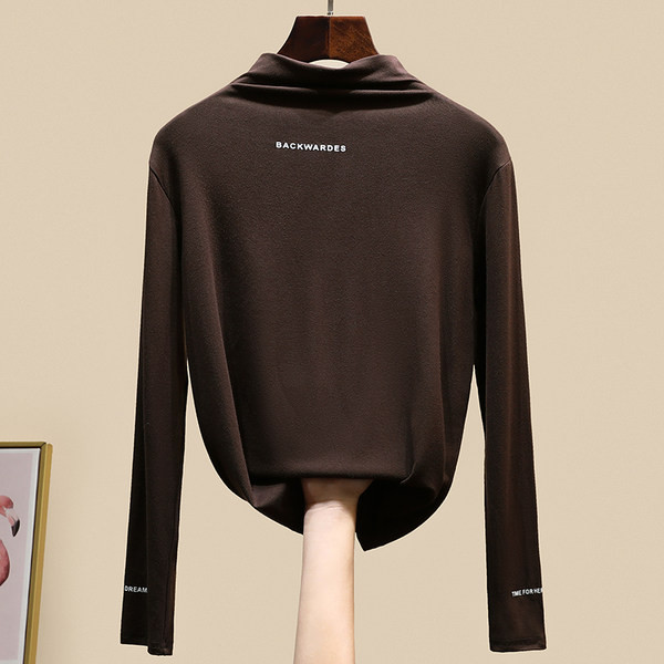 Ženska ležerna bluza s dugim rukavima i visokim ovratnikom