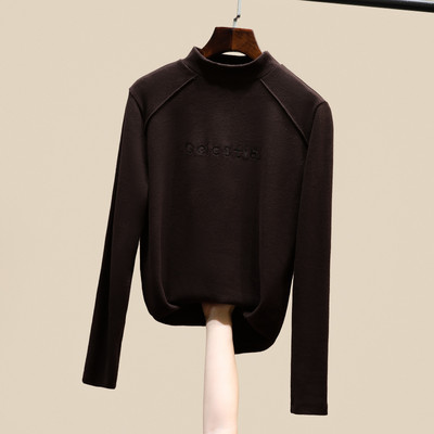 Új mintás, magas gallérral hímzett nyomtatott női blúz