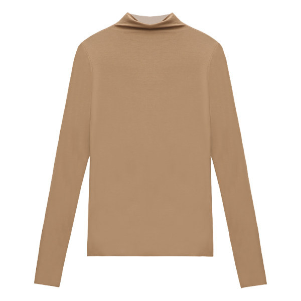 Moteriškos palaidinės švarus modelis su aukšta apykakle