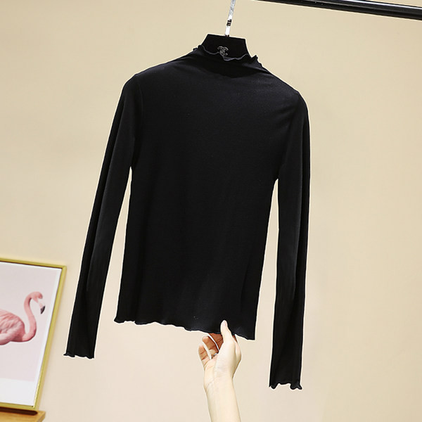 Női egyszínű blúz magas pólógallérral