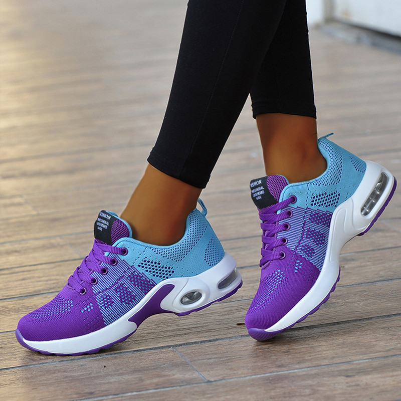 2022 Γυναικεία παπούτσια Αθλητικά πάνινα παπούτσια μονόχρωμα με δίχτυα Επίπεδα γυναικεία παπούτσια που αναπνέουν με κορδόνια Γυναικεία αθλητικά παπούτσια για εξωτερικούς χώρους Plus Size Γυναικεία παπούτσια