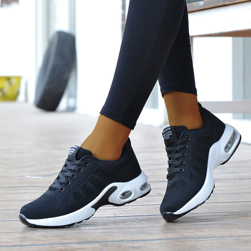 2022 Γυναικεία παπούτσια Αθλητικά πάνινα παπούτσια μονόχρωμα με δίχτυα Επίπεδα γυναικεία παπούτσια που αναπνέουν με κορδόνια Γυναικεία αθλητικά παπούτσια για εξωτερικούς χώρους Plus Size Γυναικεία παπούτσια