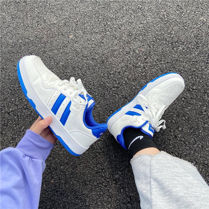 HOUZHOU naiste tossud kevad uus sinine korea versioon, platvorm, valged spordijalatsid, vabaajajalatsid õpilastele tennis vulkaniseerida