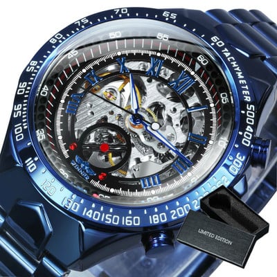 Võitja kuldne skelett-kell meestele, 2020. aasta automaatsed meeste käekellad, luksuslik sportlik, roostevabast terasest kell Relogio