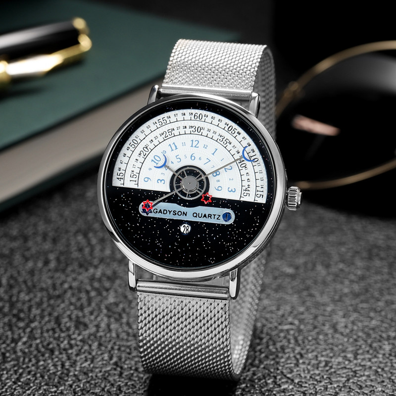 Naujas vyriškas laikrodis Prabangus prekės ženklo Auto Date Nerūdijančio plieno kvarcinis laikrodis vyrams Sportas Analoginis Montre Homme Reloj Hombre