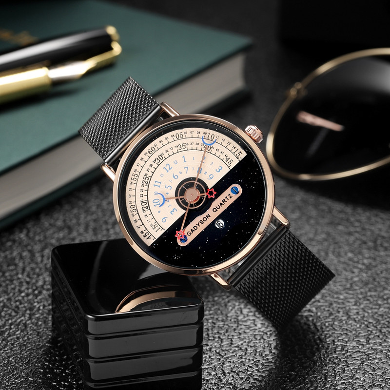 Naujas vyriškas laikrodis Prabangus prekės ženklo Auto Date Nerūdijančio plieno kvarcinis laikrodis vyrams Sportas Analoginis Montre Homme Reloj Hombre