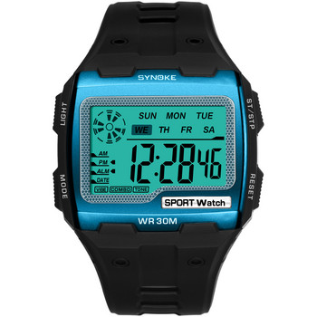 SYNOKE Модни часовници Мъжки голям циферблат Екран Спортен часовник Мъжка марка Водоустойчив Военен 2022 Цифров часовник Аларма LED reloj hombre
