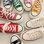 Pantofi de pânză de damă Pantofi de pânză plat cu vârf înalt Pantofi studenți de culoare solidă Fete Skateboard Pantofi vulcanizați Tenis Femei Nou