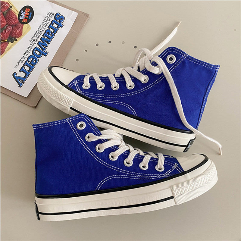 Pantofi de pânză de damă Pantofi de pânză plat cu vârf înalt Pantofi studenți de culoare solidă Fete Skateboard Pantofi vulcanizați Tenis Femei Nou