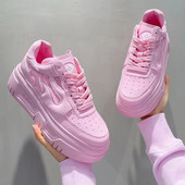 2022 m. vasaros balti rožiniai platforminiai sportbačiai, moteriški, žali, laisvalaikio vulkanizuoti batai, madingi, patogūs tinkleliai, stori padai, batai tėčiui.