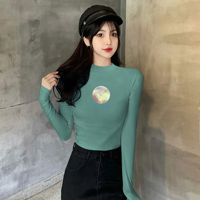 Puhta mustriga pikkade varrukatega pluus