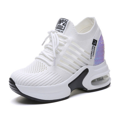 Moodsad litrid naiste kingad kontsad 9 cm kootud kingad platvorm naiste valged tossud naistele uued naiste tennised tossud