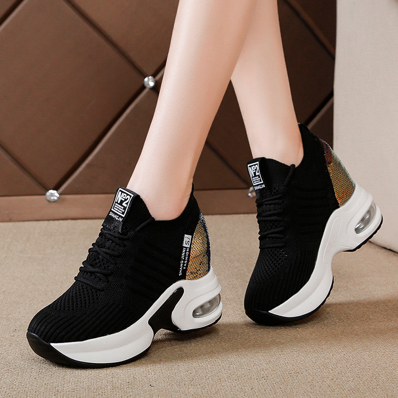 Moodsad litrid naiste kingad kontsad 9 cm kootud kingad platvorm naiste valged tossud naistele uued naiste tennised tossud