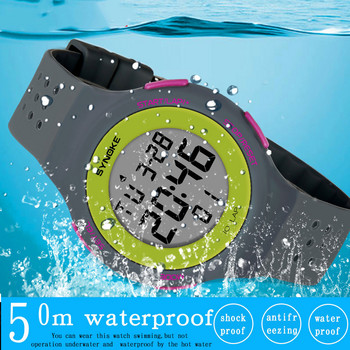 SYNOKE Ultrathin Unisex Electronic LED Digital Sports Waterproof Womens Mens Mens Dive 50m Military Sports Watches reloj