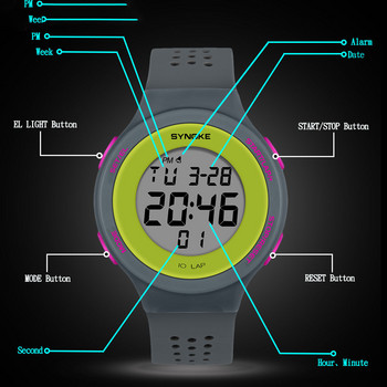 SYNOKE Ultrathin Unisex Electronic LED Digital Sports Waterproof Womens Mens Mens Dive 50m Military Sports Watches reloj