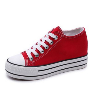 6 cm aukštakulniai, balti sportbačiai, moteriški pleištiniai moteriški drobiniai batai, skirti sportbačiai su platforma Įveikiami moteriški laisvalaikio batai, moteriški