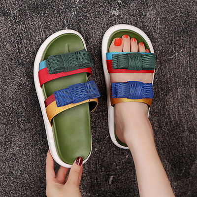 JINJIN-48-Moipheng 2020 De Primavera Con Plataforma, De Moda Para Mujer, Zapatillas Rosa Con Suela Ata, Zapatillas Gruesas