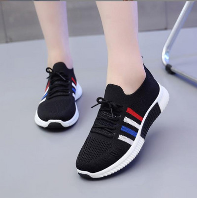 Moteriški batai Nauji kvėpuojantys sportiniai tinkleliai universalūs vasariniai tuščiaviduriai vaikštantys skraidantys austi neslystantys moteriški sportbačiai Zapatos De Mujer