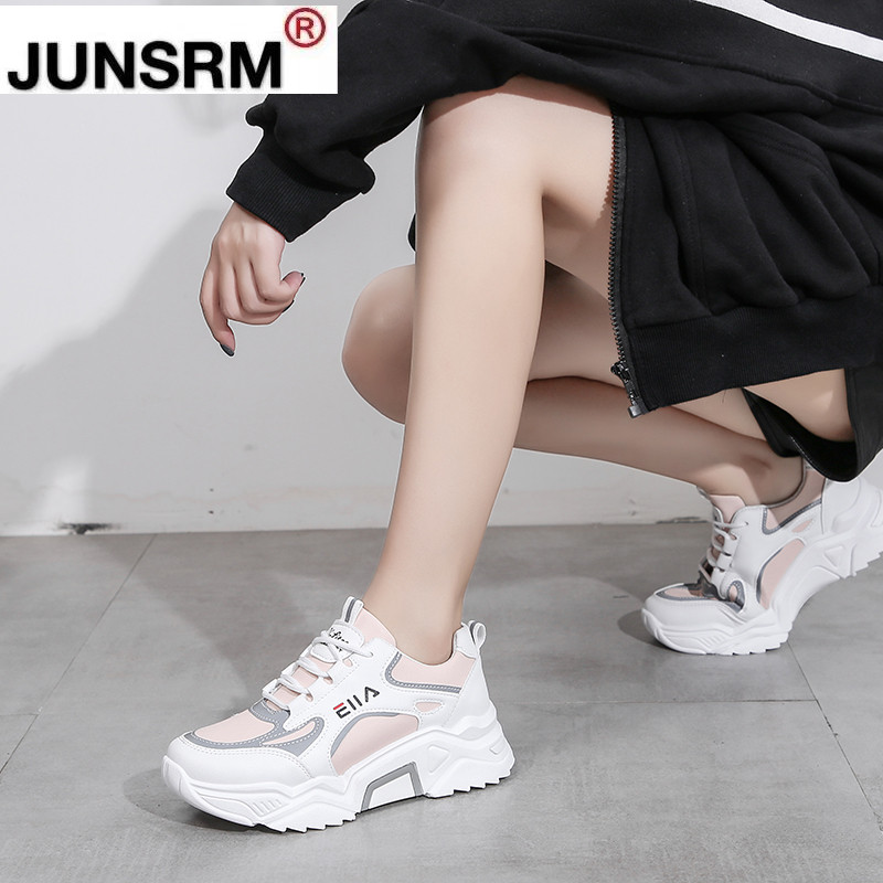 Új női futócipő platform csúszásmentes női sportcipő kiváló minőségű kényelmes, trendi cipők fehér női régi apa cipők