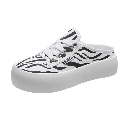 Vasaros naujo stiliaus šlepetės Madingi batai be kulno Drobiniai batai Moteriški sportbačiai Madingi sportbačiai be nugaros